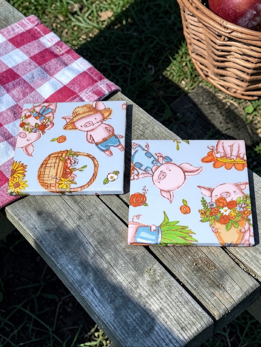 This Little Piggy Coaster Set